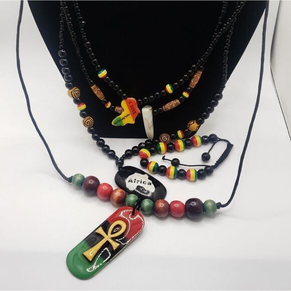 African Theme Handmade Jewelry Lot - Picture 1 of 5